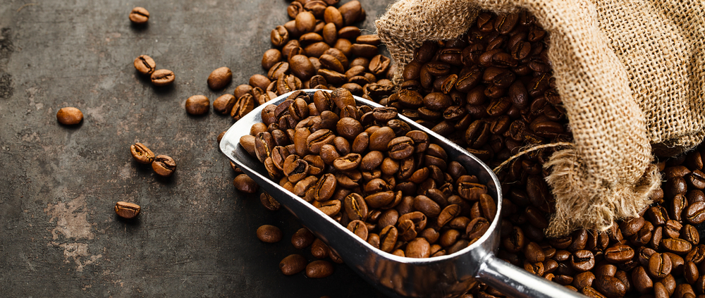 Ein Sack mit Kaffeebohnen